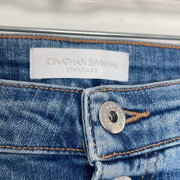 JONATHAN SIMKHAI STANDARD Marley Ankle Straight Stretch High Waist Jeans Size 25 - Picture 5 of 9